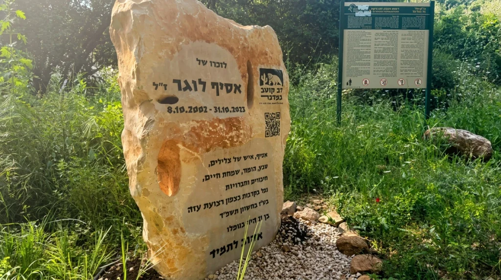 קפה אסיף ביגור אבן ההנצחה